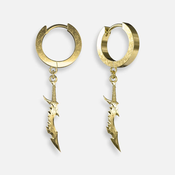 18K Knight Slayer Earrings - NAnimerica