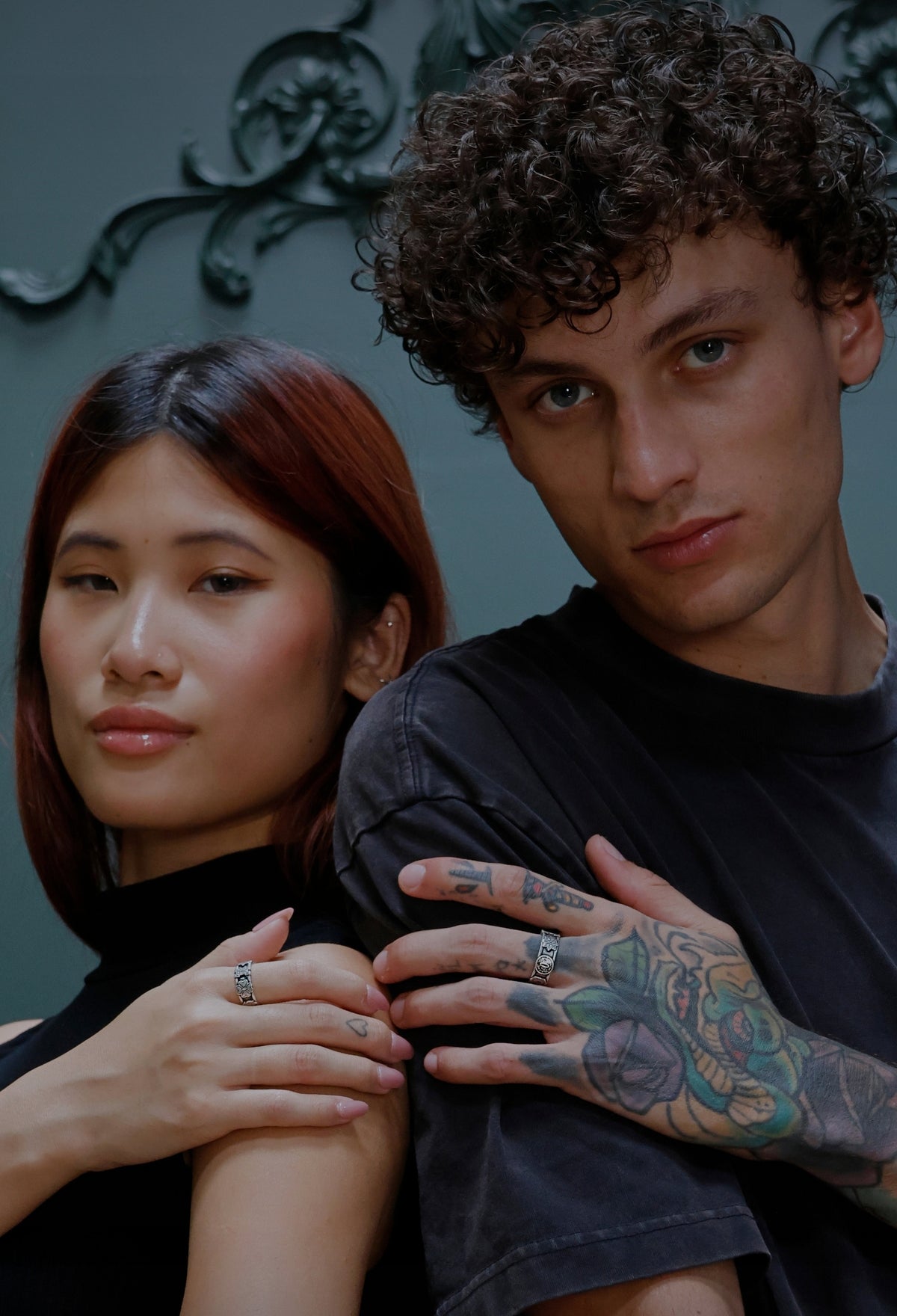 The founders of NANIMERICA, The Architect and The Inspiration, wearing NANIMERICA pieces