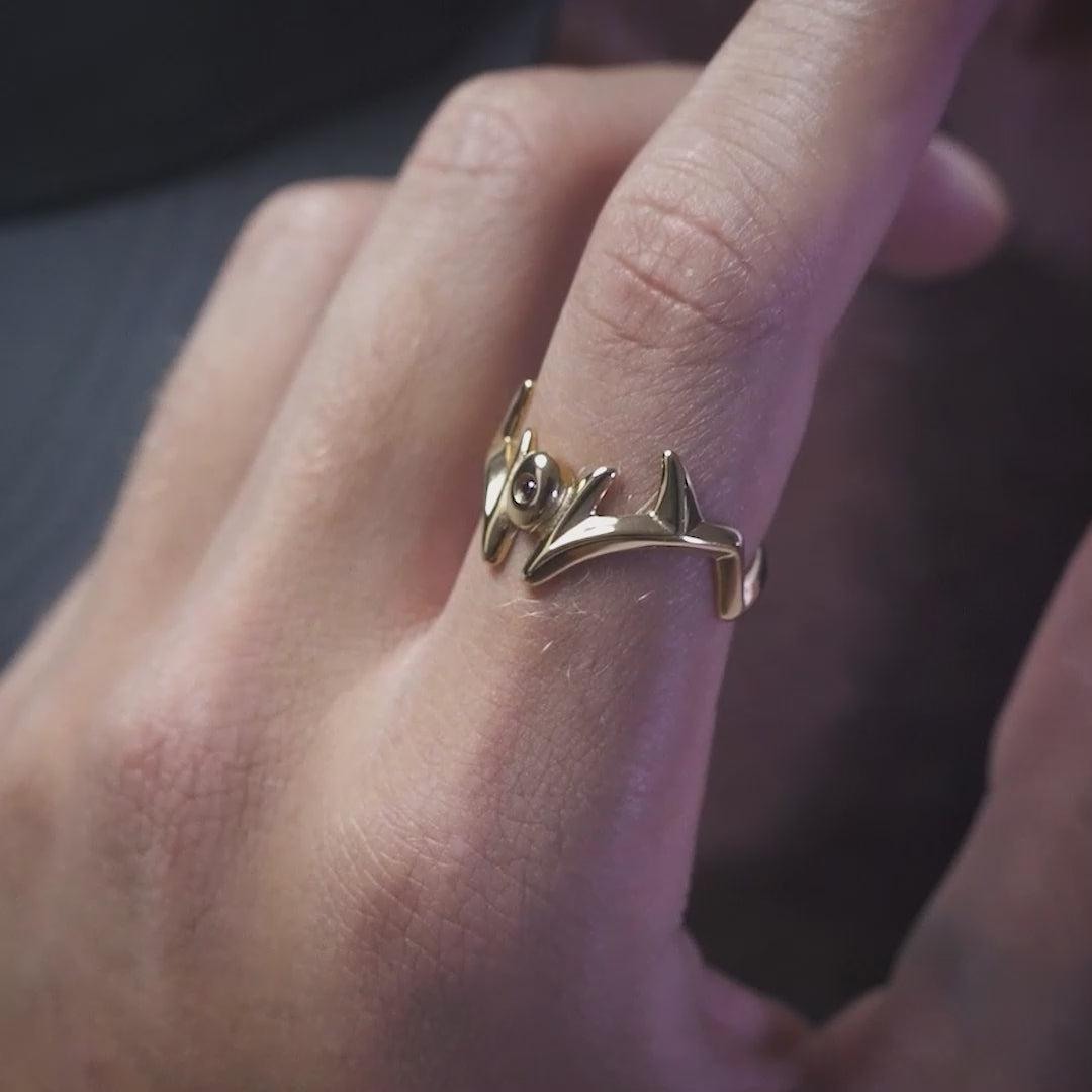 NANIMERICA sculpted rings, worn